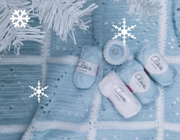 Haakpatroon byClaire Kerstdeken Frozen, Hobby en Vrije tijd, Breien en Haken, Breien of Haken, Nieuw, Wol of Garen, Ophalen of Verzenden