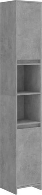 vidaXL Badkamerkast 30x30x183,5cm spaanplaat betongrijs, Huis en Inrichting, Ophalen of Verzenden, Nieuw
