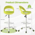 Kruk op wielen - Rolkruk - Draaikruk - Groen - COSTWAY, Huis en Inrichting, Bureaustoelen, Verzenden, Zo goed als nieuw