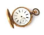 Een 18 krt. geelgouden half hunter zakhorloge, 19e eeuw