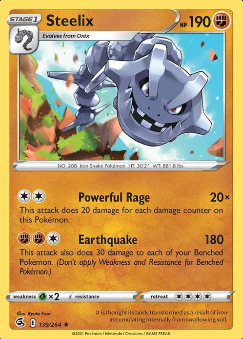 Steelix 139/264 holo (Fusion Strike), Hobby en Vrije tijd, Verzamelkaartspellen | Pokémon, Losse kaart, Nieuw, Foil, Ophalen of Verzenden