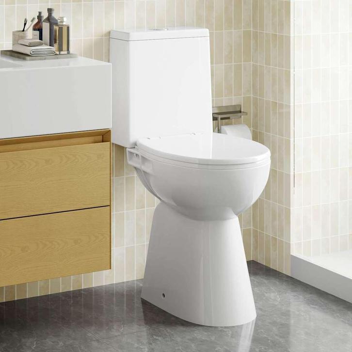 vidaXL Randloos Toilet 7 cm extra hoogte soft-close keramiek, Doe-het-zelf en Verbouw, Sanitair, Nieuw, Verzenden
