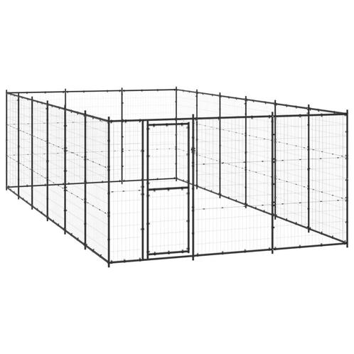 vidaXL Hondenkennel 21,78 m² staal, Dieren en Toebehoren, Honden-accessoires, Nieuw, Verzenden