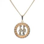Gouden hanger van het sterrenbeeld tweelingen, Ophalen of Verzenden, Gebruikt, Goud, Overige merken
