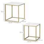 TRUUSK Salontafel Set - Bijzettafel Koffietafel Set - Stalen, Verzenden, Nieuw