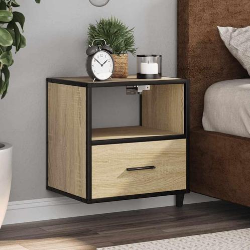 vidaXL Nachtkastjes 2 st wandgemonteerd 40x31x39,5cm sonoma, Huis en Inrichting, Slaapkamer | Nachtkastjes, Nieuw, Hout, Verzenden