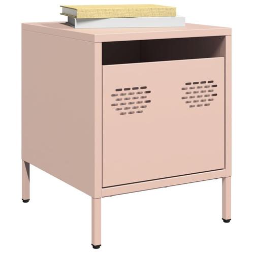 vidaXL Nachtkastje 35x39x43,5 cm staal roze, Huis en Inrichting, Slaapkamer | Nachtkastjes, Nieuw, Metaal of Aluminium, Verzenden