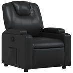 Zwarte Relaxfauteuil met Bekerhouder | Tweedekansje, Huis en Inrichting, Ophalen of Verzenden, Nieuw, 75 tot 100 cm, 50 tot 75 cm