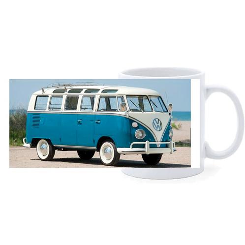 Beker - Camperbusje - Blauw - Samba - Oldtimer NIEUW, Huis en Inrichting, Keuken | Servies, Nieuw, Ophalen of Verzenden