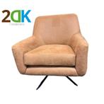 Fauteuil Dion - lederlook Soft cognac, Huis en Inrichting, Fauteuils, Ophalen of Verzenden, Nieuw, Stof