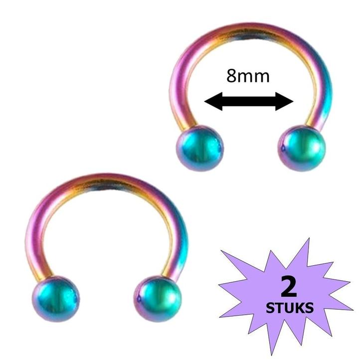 Fako Bijoux - Circular Barbell Piercing - Hoefijzer 8mm -, Sieraden, Tassen en Uiterlijk, Piercings, Verzenden