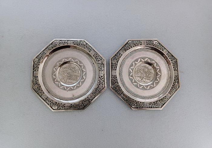 Kop en schotel (4) - .900 zilver, Antiek en Kunst, Antiek | Goud en Zilver