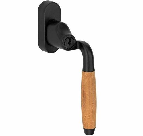 SKG2 Draaikiepgarnituur afsluitbaar Ton teak/smal Rechts mat, Doe-het-zelf en Verbouw, Hang- en Sluitwerk, Nieuw, Ophalen of Verzenden