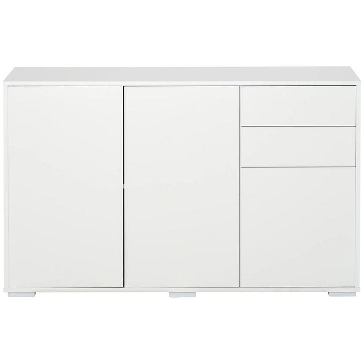 TRUUSK Wit Sideboard Dressoir - Met 2 Lades & 3 Deuren - Mul, Huis en Inrichting, Kasten | Ladekasten, Nieuw, Verzenden