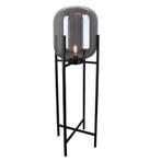 Retro vloerlamp grijs, Roxy, met schakelaar, Huis en Inrichting, Lampen | Vloerlampen, Nieuw, Ophalen of Verzenden, Glas, 150 tot 200 cm