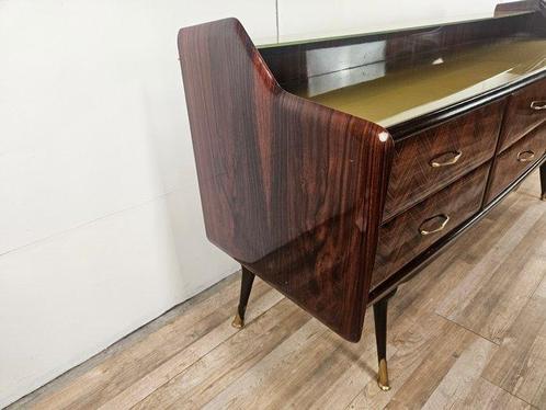 Ladekast - Dressoir van mahoniehouten vries met dubbele ruit, Antiek en Kunst, Kunst | Designobjecten