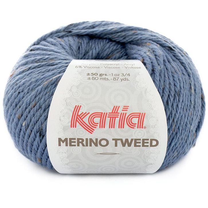 Katia Merino Tweed - 306 lichtblauw - Merinogaren, Hobby en Vrije tijd, Breien en Haken, Ophalen of Verzenden