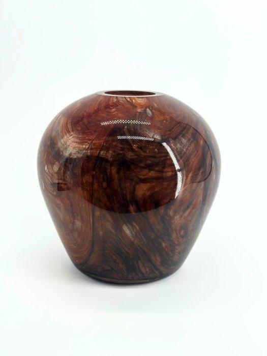 Murano - Vaas - Glas - Effect van cocobolohout, Antiek en Kunst, Antiek | Glas en Kristal