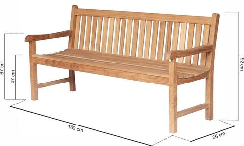 Teakhouten Tuinbank 180 cm |  Vier Persoons | Teakea Teak, Tuin en Terras, Tuinbanken, Nieuw, Teakhout, Verzenden