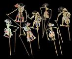 7 miniature wayang kulit puppets - Indonesië (Zonder