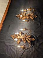 Wandkandelaar (2) - Verguld hout, Antiek en Kunst