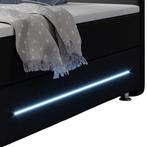 Boxspringbed Oakland - 140 x 200 cm - Zwart - LED Verlichtin, Verzenden, Nieuw