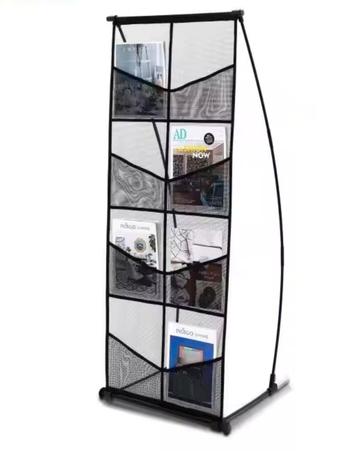 Tijdschriftenrek – 4-Laags Brochure Display A4 Formaat Zwart beschikbaar voor biedingen