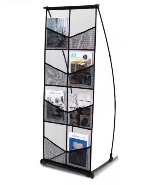 Tijdschriftenrek – 4-Laags Brochure Display A4 Formaat Zwart, Boeken, Auto's | Folders en Tijdschriften, Nieuw, Verzenden