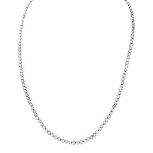 Halsketting Platina - 5.00ct. tw. Diamant (Natuurlijk) -, Sieraden, Tassen en Uiterlijk, Kettingen