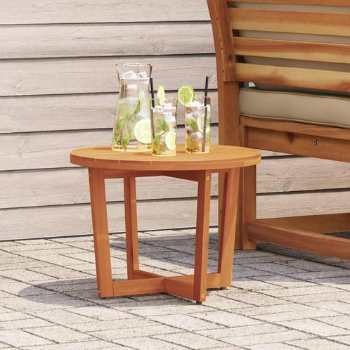 vidaXL Tuinbijzettafel rond Ø55x40 cm massief acaciahout, Tuin en Terras, Tuintafels, Nieuw, Hout, Verzenden