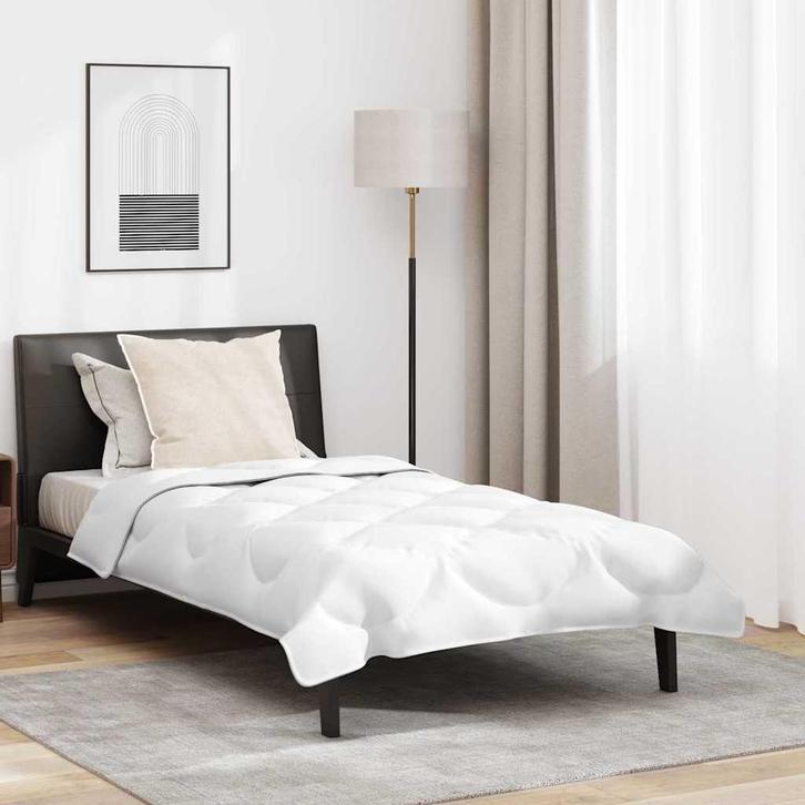 vidaXL Dekbed Set met kussen 2 pcs Wit Microfibre, Huis en Inrichting, Slaapkamer | Beddengoed, Wit, Nieuw, Verzenden