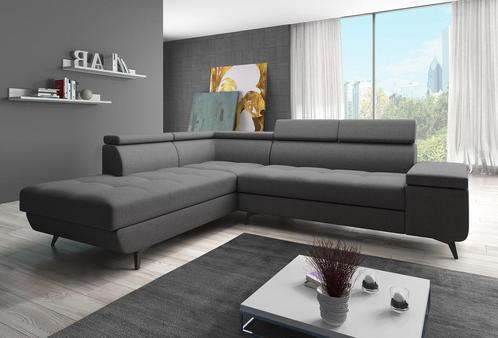 Hoekbank Destiny - Grijs - Stof - Links, Huis en Inrichting, Banken | Bankstellen, 250 tot 300 cm, 150 cm of meer, Vierpersoons of meer