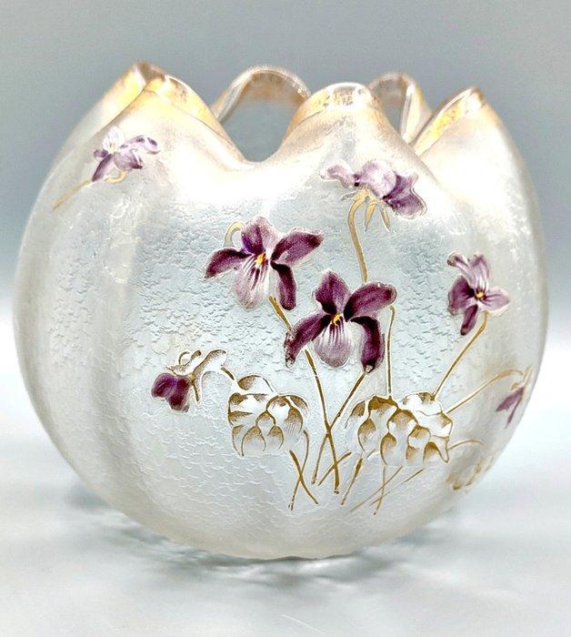 LEGRAS (1839-1916), Montjoye - Vaas - Zuurgeëtste bolvormige, Antiek en Kunst, Antiek | Glas en Kristal