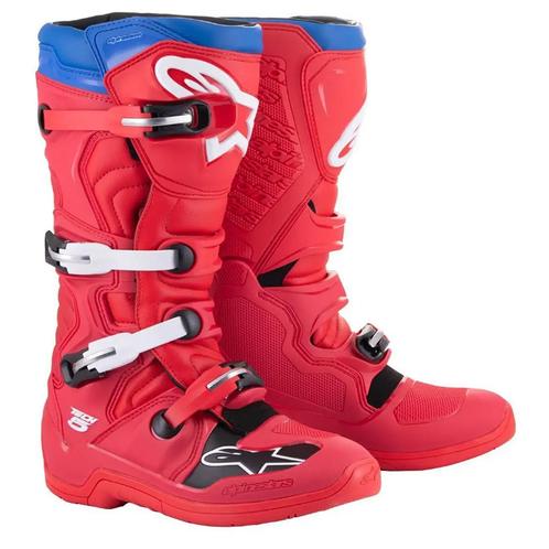 Alpinestars Tech 5 Schoenen Licht Rood Donker Rood Blauw, Motoren, Kleding | Motorkleding, Heren, Nieuw met kaartje, Laarzen, Verzenden