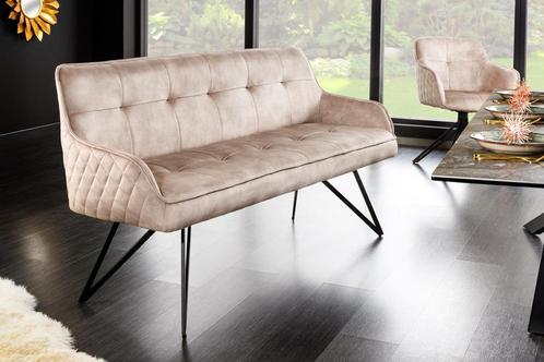 Design bank EUPHORIA 160cm champagne grijs fluweel, Huis en Inrichting, Banken | Bankstellen, Ophalen of Verzenden