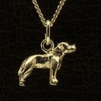 Gouden Staffordshire bull terrier oren gecoupeerd ketting..., Sieraden, Tassen en Uiterlijk, Verzenden, Nieuw