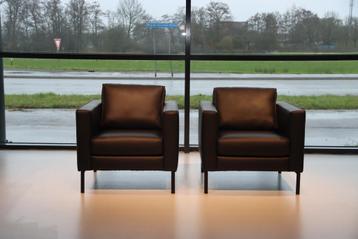 2x Topform fauteuil Cadira in soepel zwart leer, NL product. beschikbaar voor biedingen