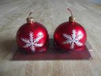 Set van 2 kerstbal kaarsen. (Kaarsen & Waxinelichtjes), Diversen, Kerst, Ophalen of Verzenden, Nieuw