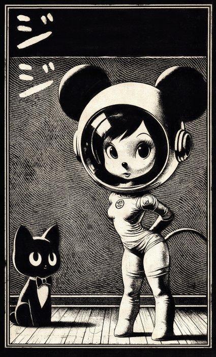 Æ (XX-XXI) - “Minnie & Jiji Space”, (2024) - Signed,, Boeken, Stripboeken