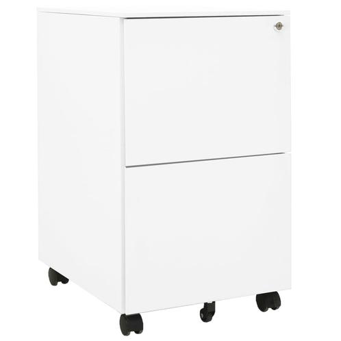 vidaXL Ladeblok verrijdbaar 39x45x67 cm staal wit, Huis en Inrichting, Kasten | Roldeurkasten en Archiefkasten, Nieuw, Verzenden