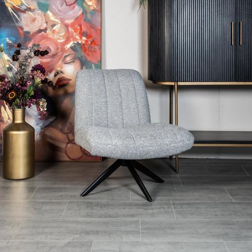 Fauteuil Joey - Geweven stof - Grijs, Huis en Inrichting, Fauteuils, Nieuw, Verzenden