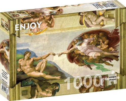 Michelangelo Buonarroti - The Creation of Adam Puzzel (1000, Hobby en Vrije tijd, Denksport en Puzzels, Nieuw, Verzenden
