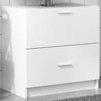 vidaXL Wastafelkast 59x37x59 cm bewerkt hout wit, Huis en Inrichting, Badkamer | Badkamermeubels, Verzenden, Nieuw, Minder dan 100 cm