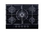 Everglades - Gas Kookplaat - Zwart Glas, Witgoed en Apparatuur, Kookplaten, Verzenden, Nieuw, Gas, 5 kookzones of meer