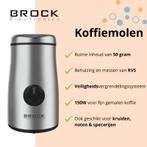 Brock Elektrische Koffiemolen Zilver - Koffiebonen Maler -, Ophalen of Verzenden, Nieuw