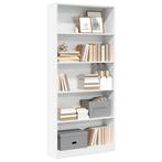 vidaXL Boekenkast 80x24x176 cm bewerkt hout wit, Huis en Inrichting, Kasten | Boekenkasten, Verzenden, Nieuw, Overige houtsoorten