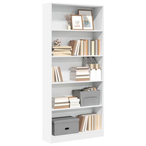 vidaXL Boekenkast 80x24x176 cm bewerkt hout wit, Huis en Inrichting, Kasten | Boekenkasten, Nieuw, Overige houtsoorten, Verzenden