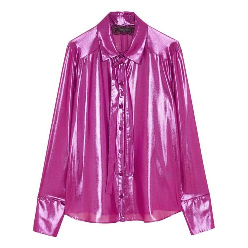Patrizia Pepe • glimmende paarse blouse • 32 (IT38), Kleding | Dames, Tops, Roze, Nieuw, Maat 34 (XS) of kleiner, Verzenden