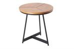 Ronde bijzettafel OAK ELEGANCE 45cm eiken design zwart, Huis en Inrichting, Ophalen of Verzenden, Nieuw