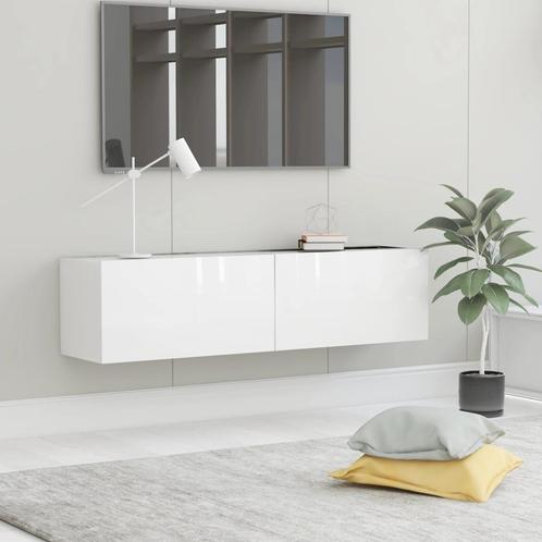 vidaXL Tv-meubel 120x30x30 cm bewerkt hout hoogglans wit, Huis en Inrichting, Kasten | Televisiemeubels, 25 tot 50 cm, Nieuw, Overige houtsoorten